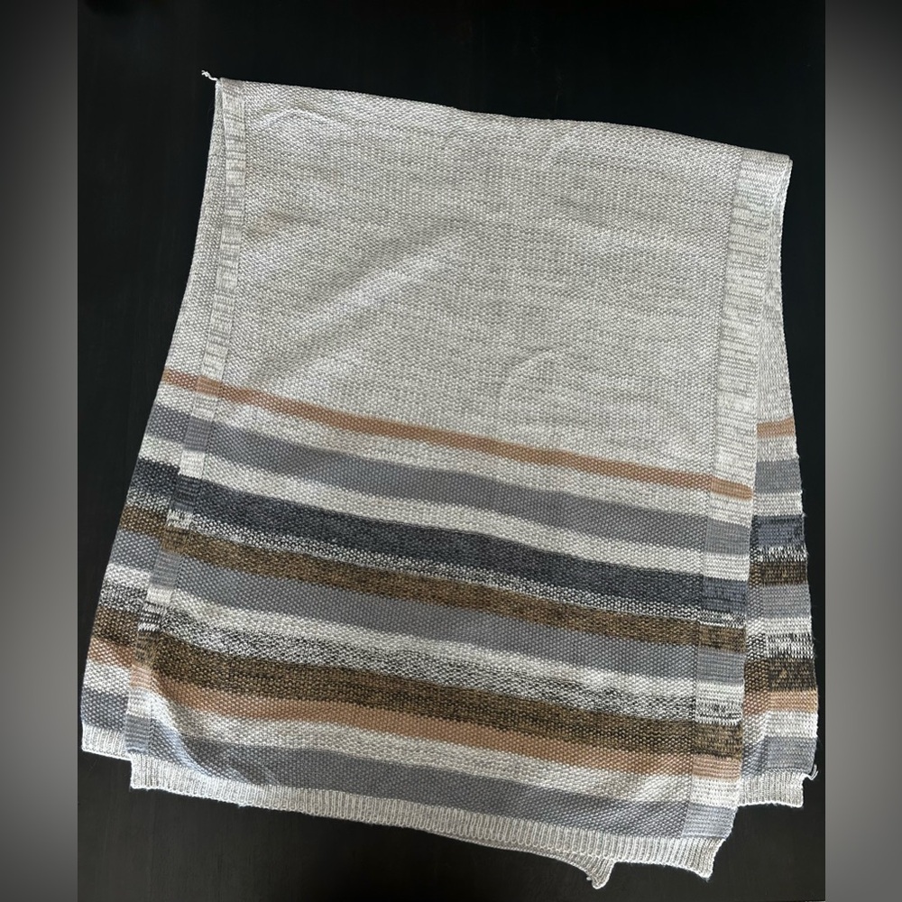 BCBG Striped Gray and Brown Women's Poncho/cardigan